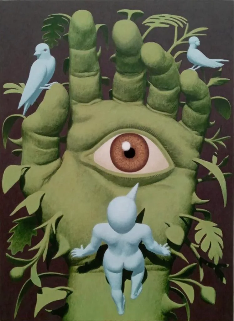 20/20/20: Monestier. Peña y Corji. Lyle O. Reitzel Arte Contemporáneo. Pierre Monestier Main (verte) de Fatma. Acrylic on canvas.